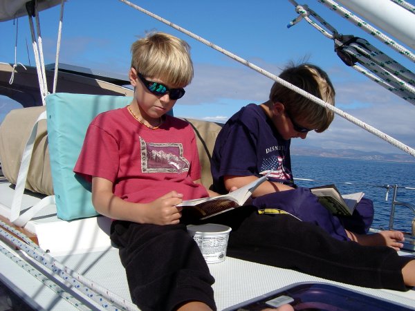Studying on deck